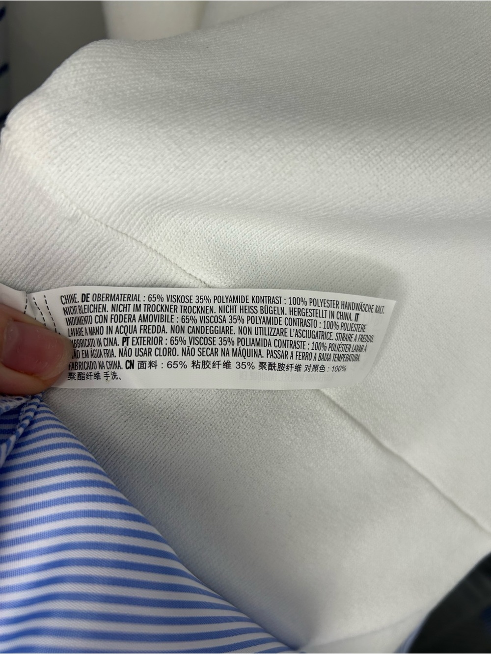 NWOT English Factory Mixed Media Knit Dress in blue and white poplin Size Small - Picture 7 of 7